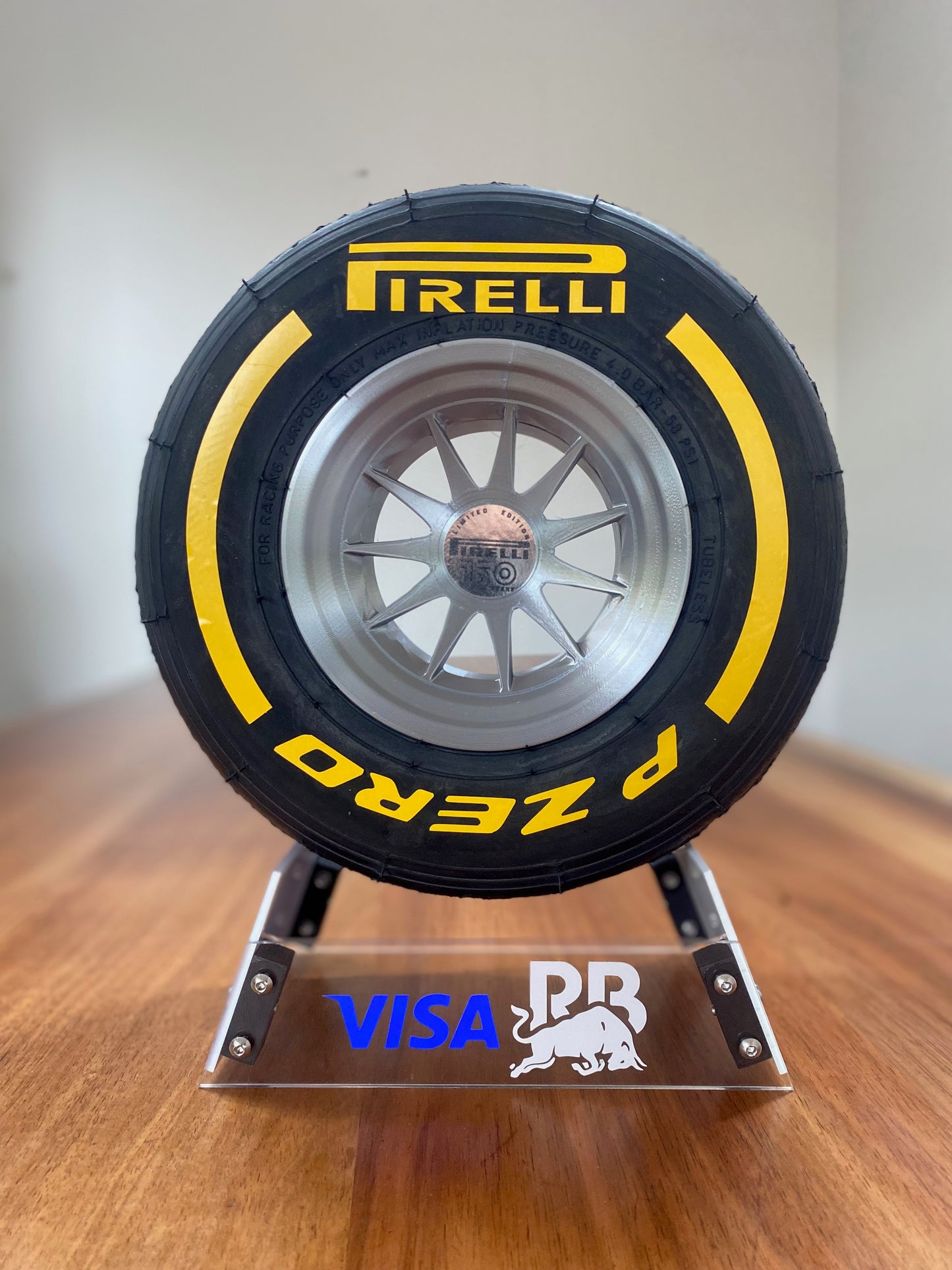 Dan Ricciardo (RB) - F1 Tyre with Stand
