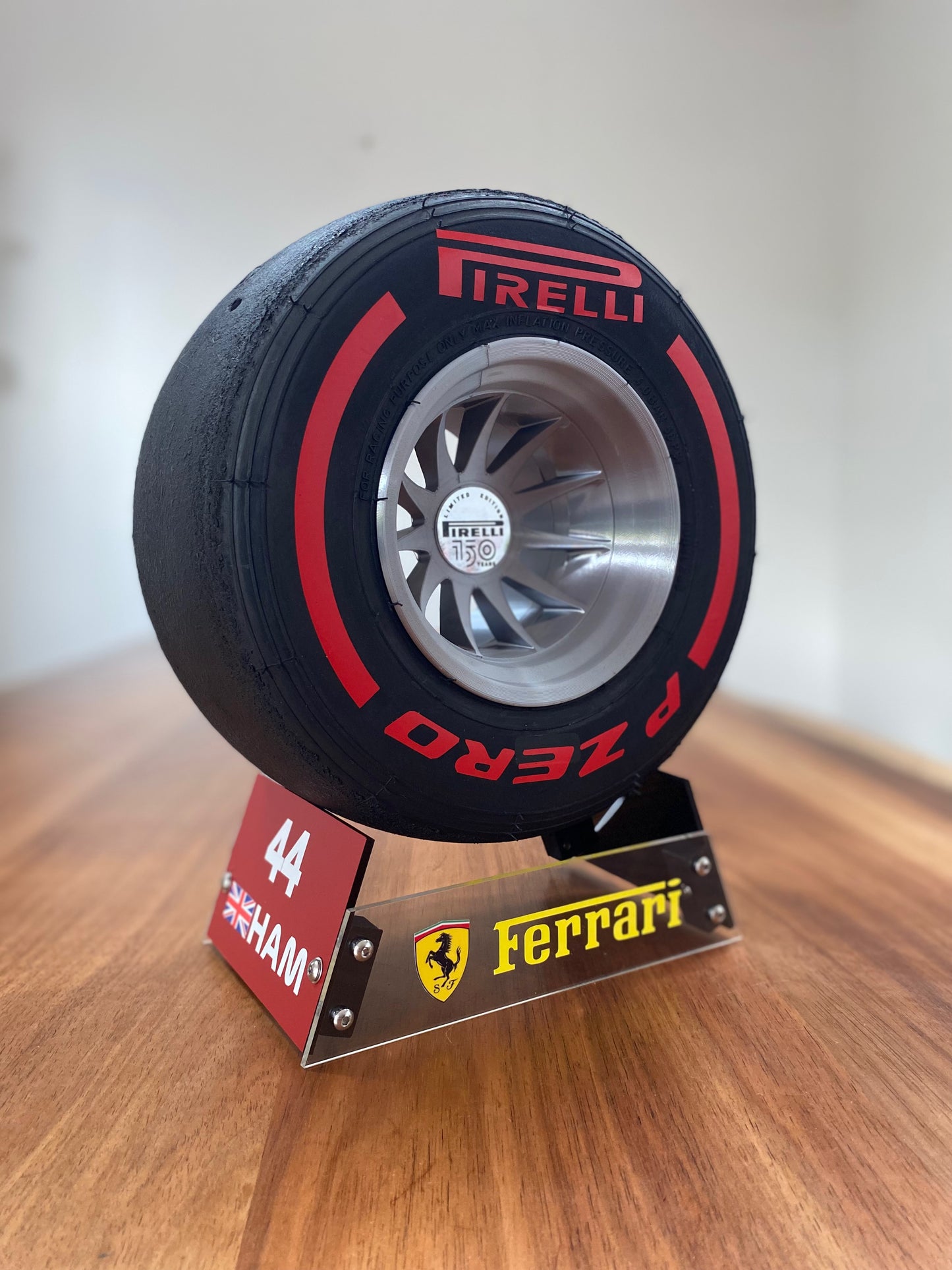 Lewis Hamilton (Ferrari) - F1 Tyre with Stand