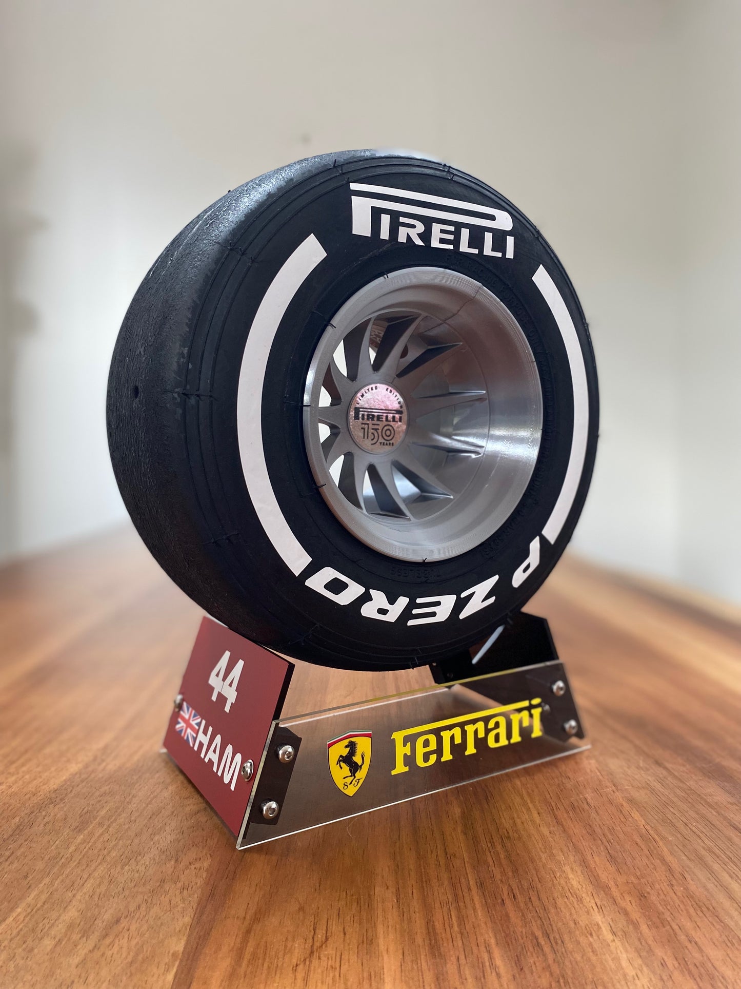 Lewis Hamilton (Ferrari) - F1 Tyre with Stand