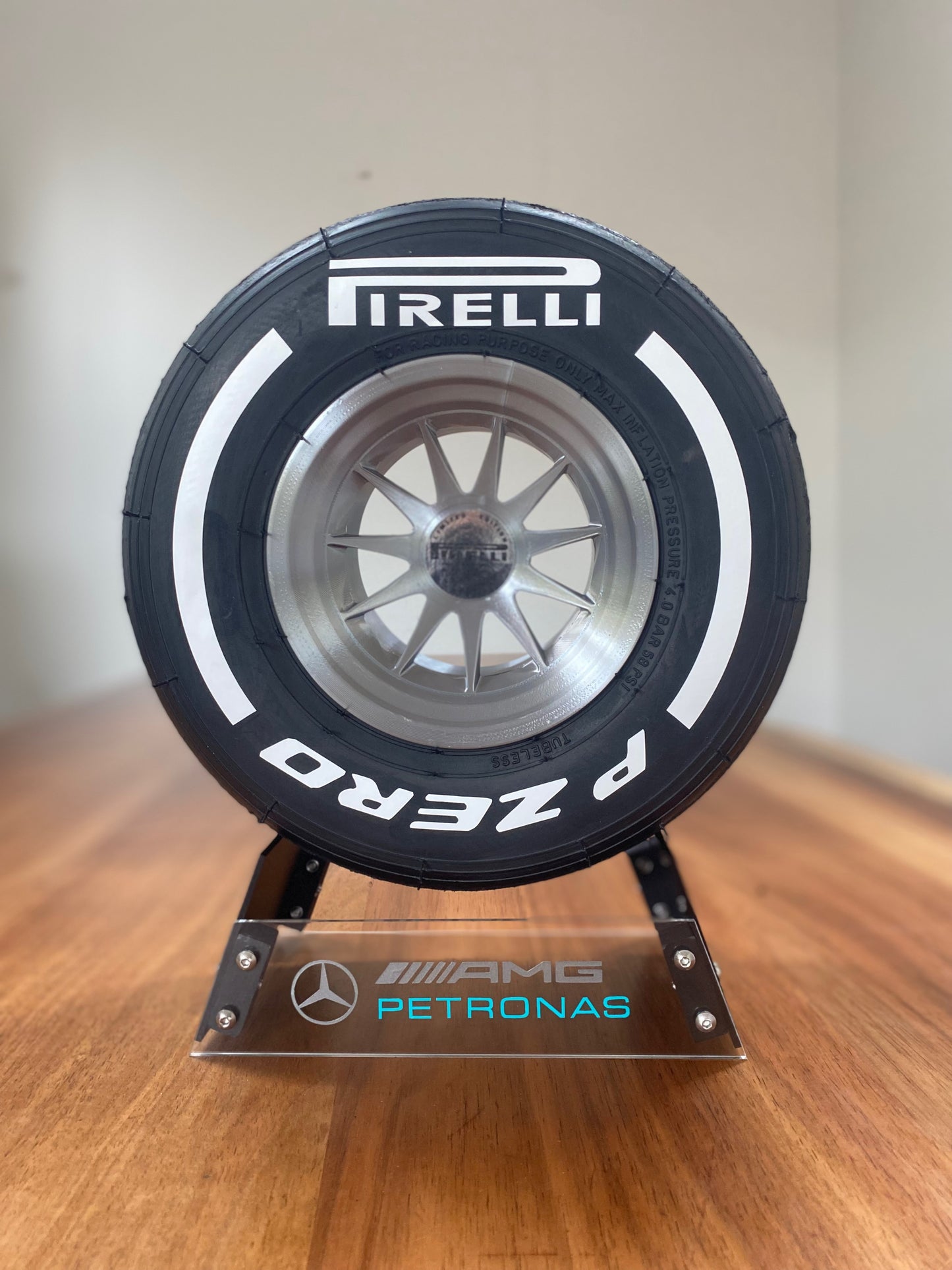 George Russell (Mercedes) - F1 Tyre with Stand