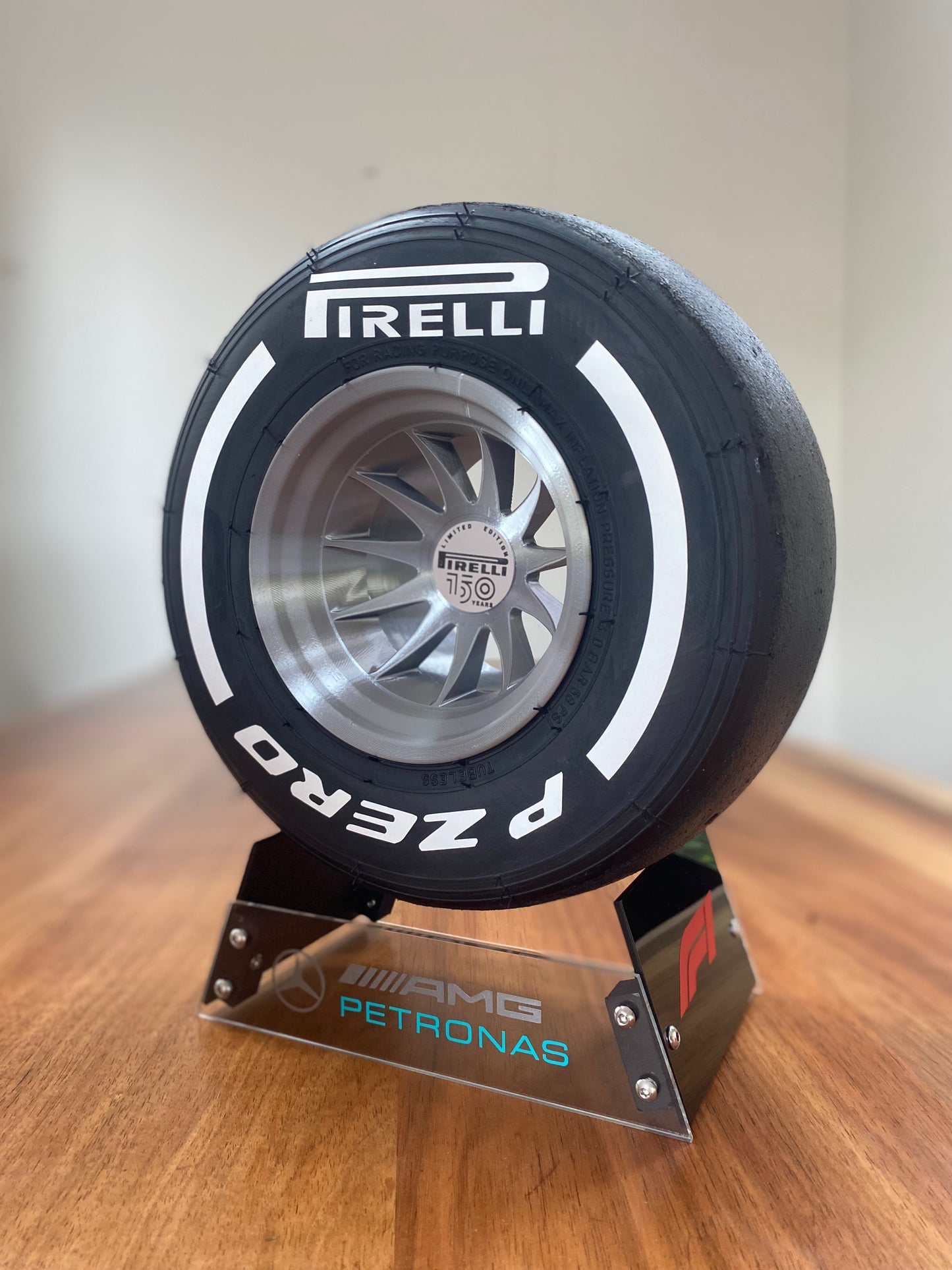 George Russell (Mercedes) - F1 Tyre with Stand