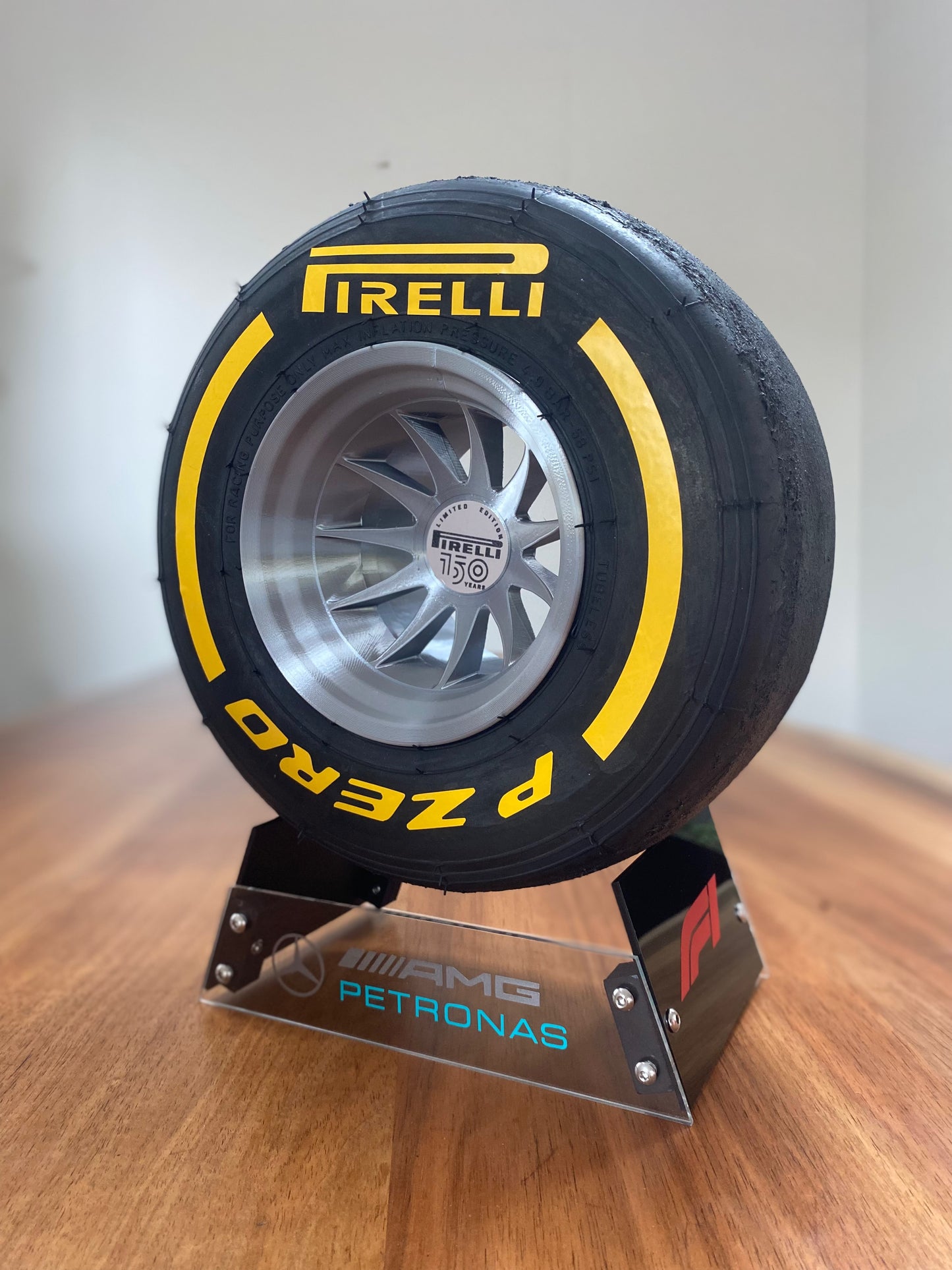 George Russell (Mercedes) - F1 Tyre with Stand