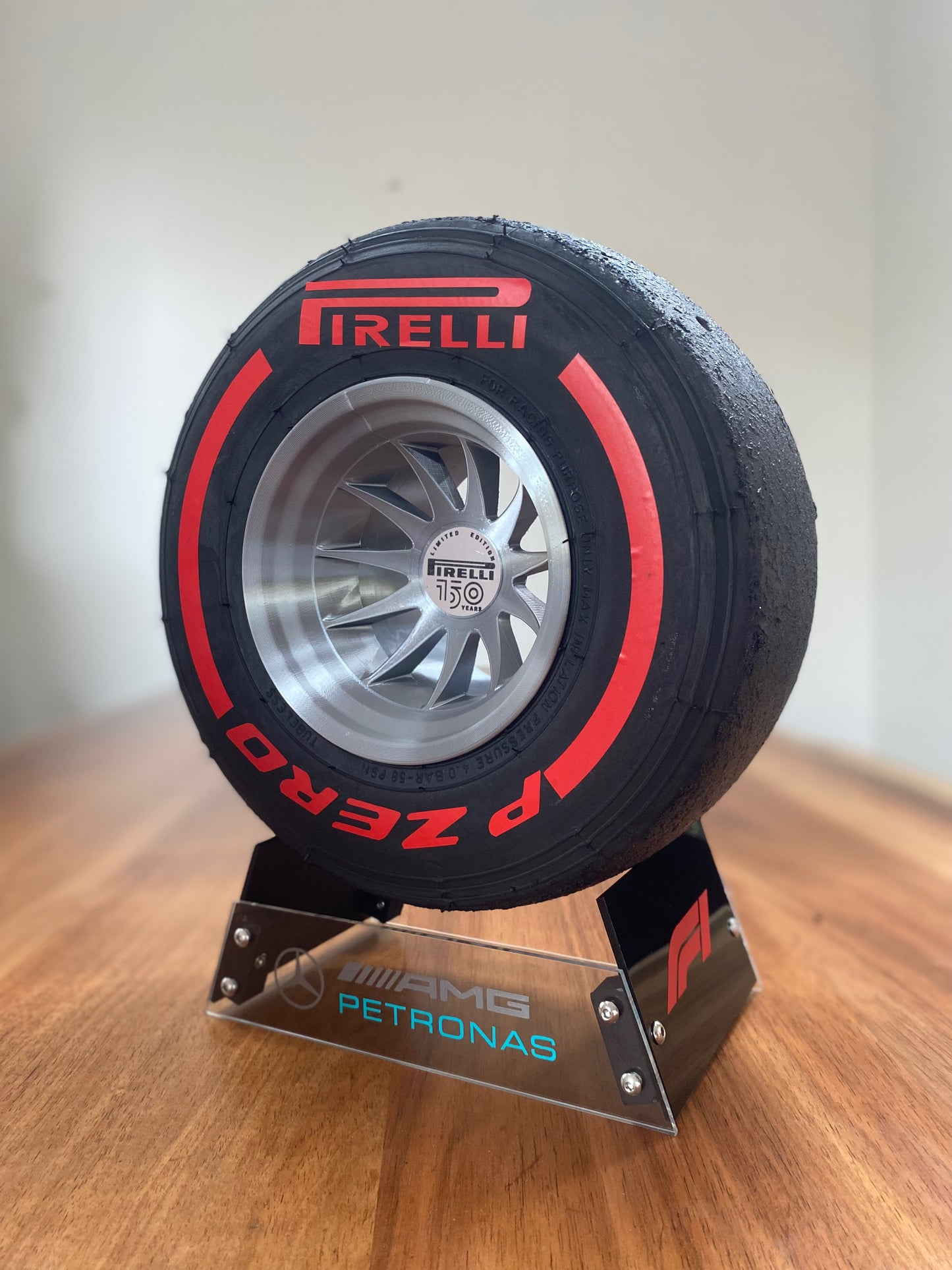 George Russell (Mercedes) - F1 Tyre with Stand