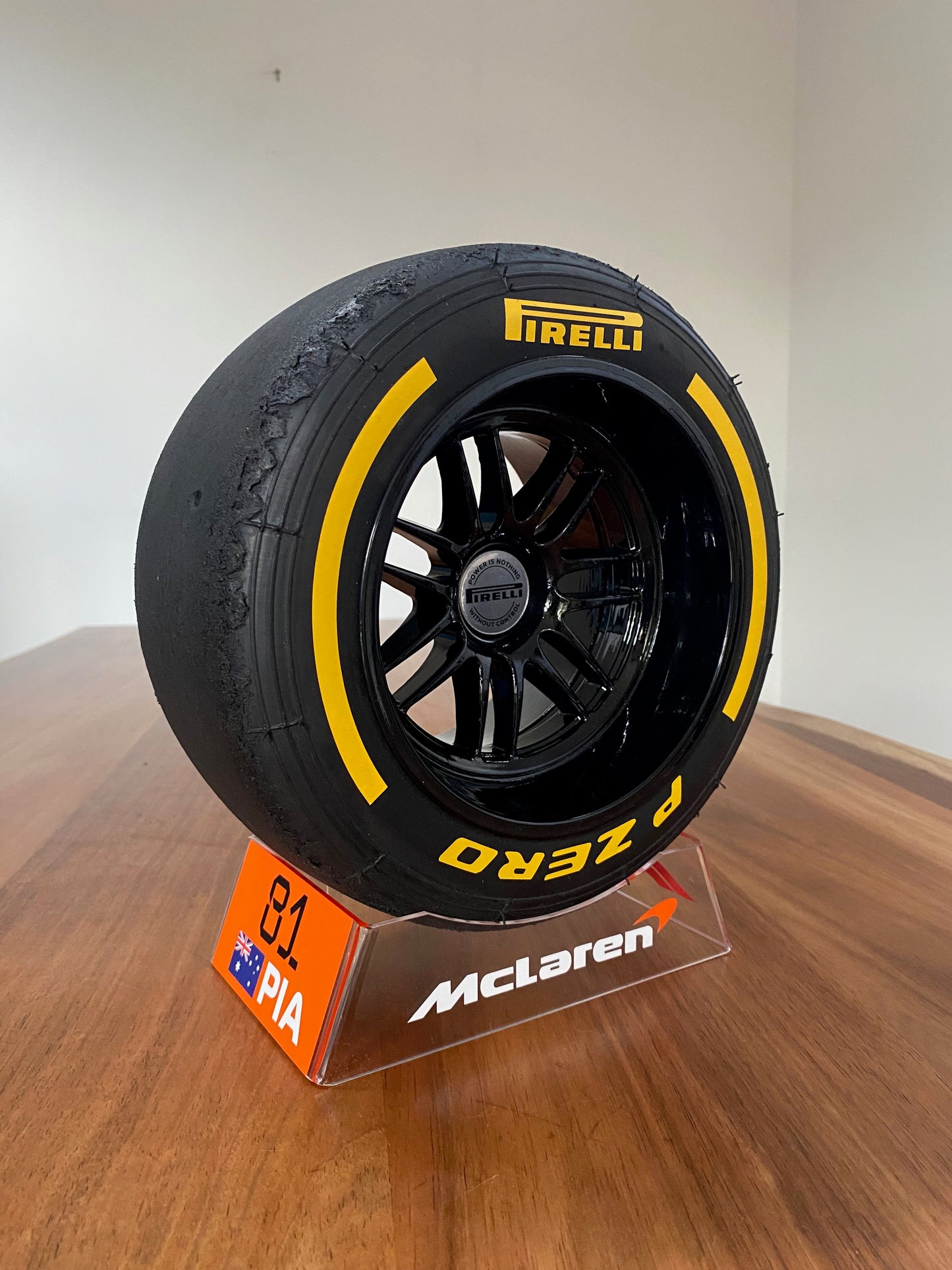 NEW 2025 - Pirelli Tyre with Piastri Stand